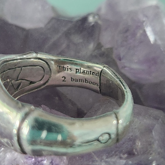 John Hardy Sterling Silver & Amethyst Bamboo Ring, size 7, preloved - Picture 11 of 14
